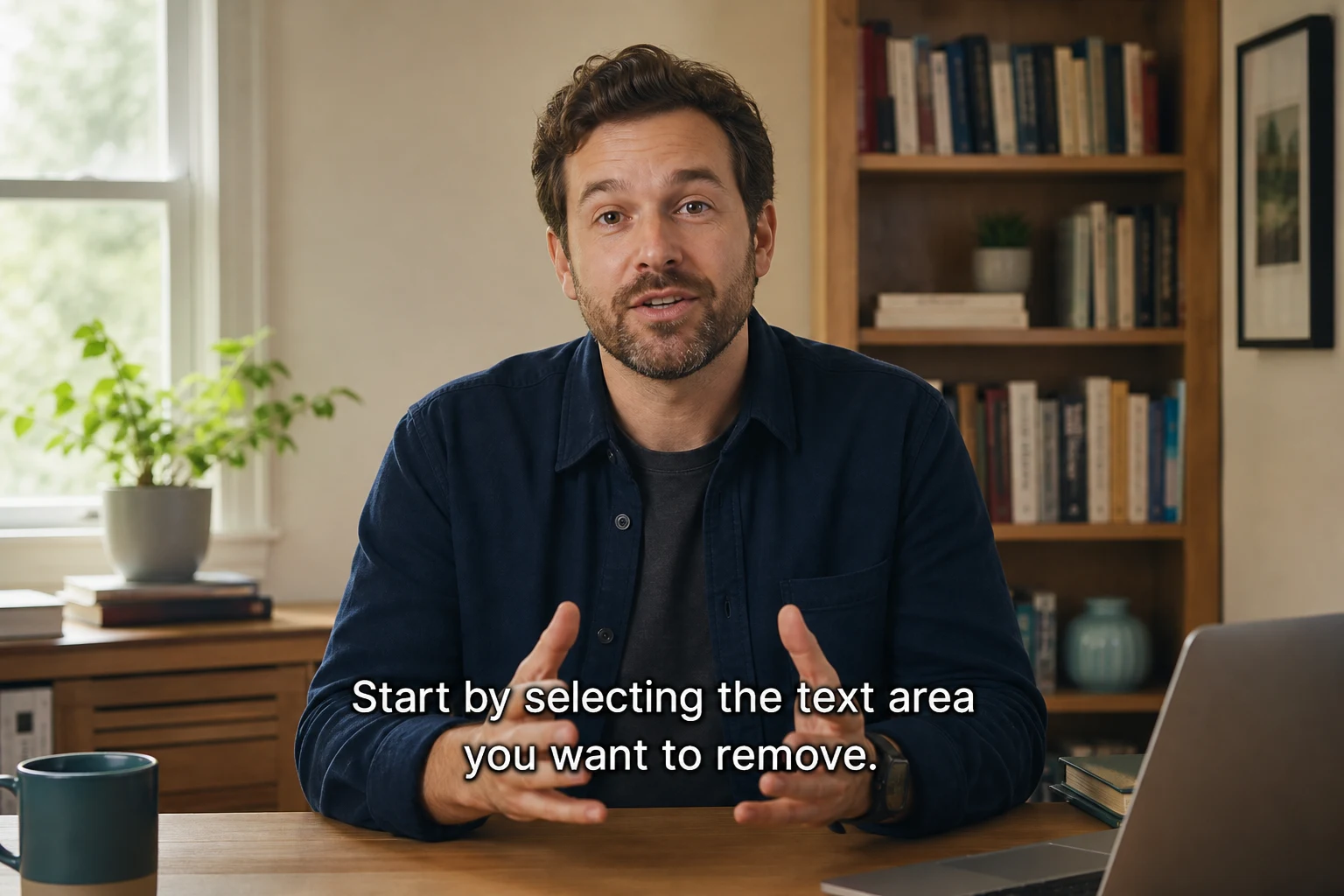 Tutorial video with hard-coded captions across the lower third